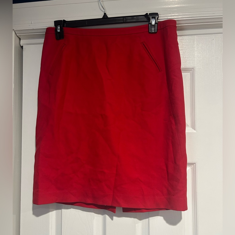 LOFT Bright Red Pencil Skirt